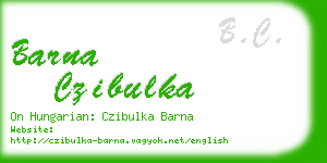 barna czibulka business card